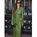 LFW Olivia Munn Green Leather Coat LFW Olivia Munn Green Leather Coat